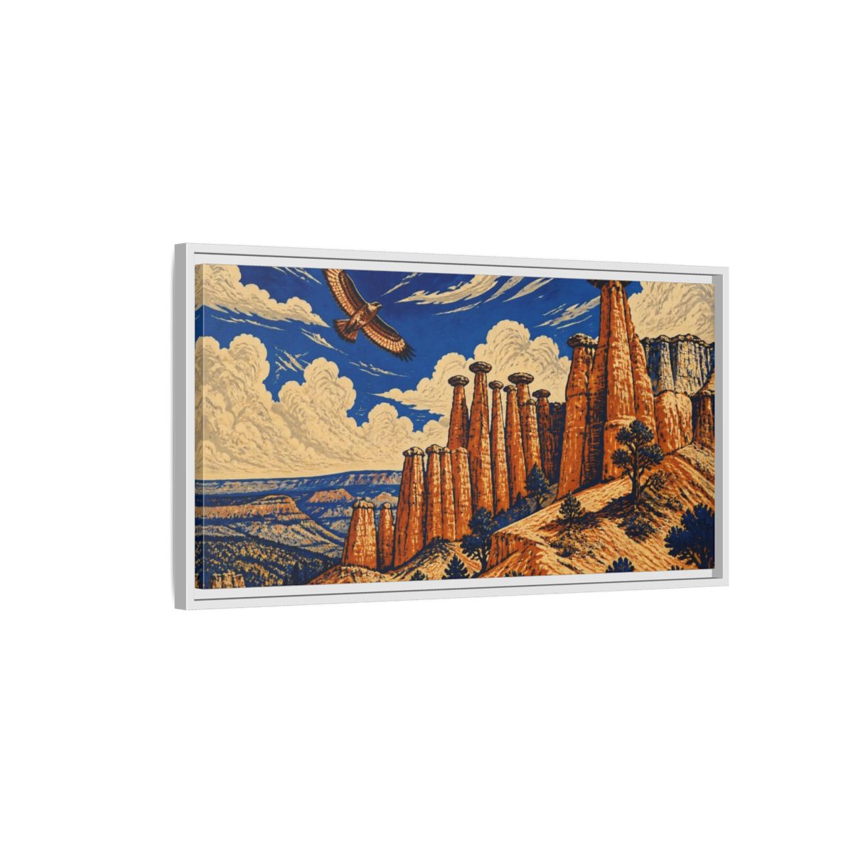 Side Mockup 1. Hoodoos Nature Vista shown as framed canvas print