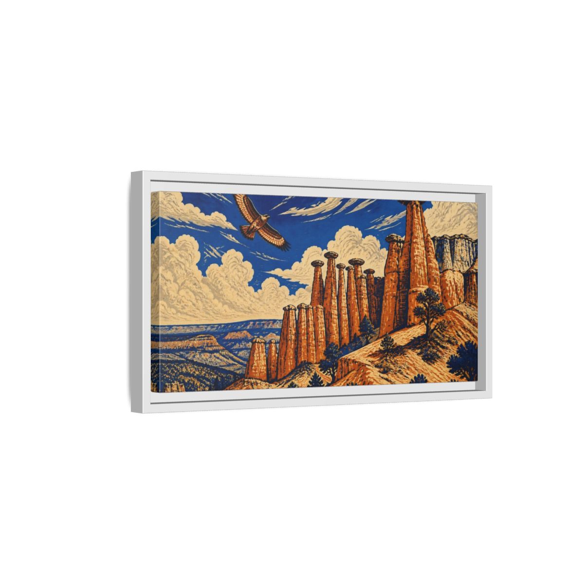 Side Mockup 6. Hoodoos Nature Vista shown as framed canvas print