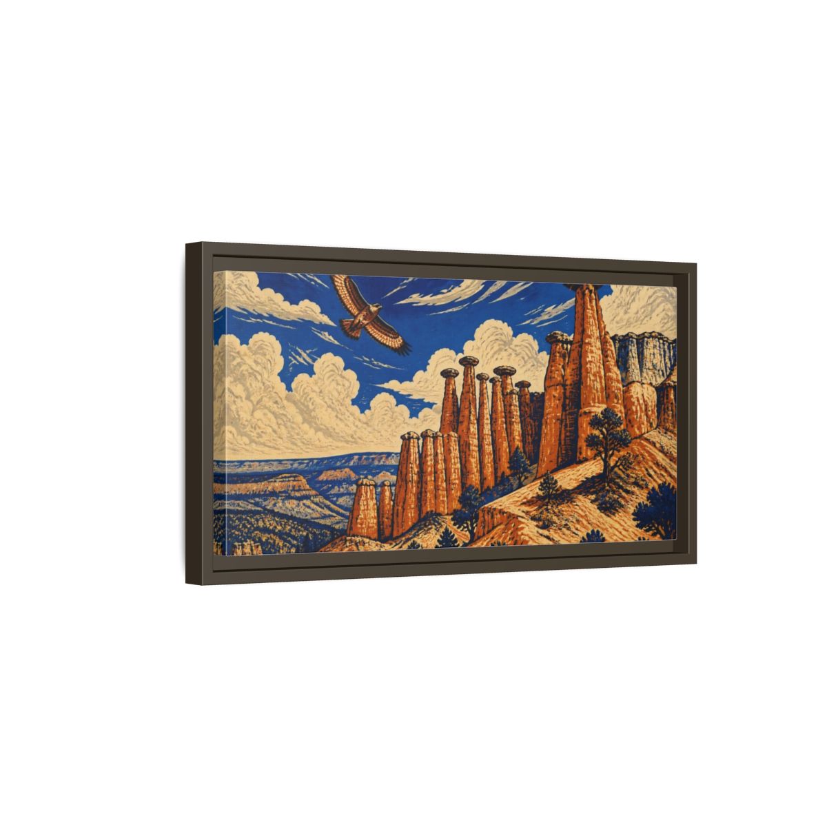 Side Mockup 7. Hoodoos Nature Vista shown as framed canvas print
