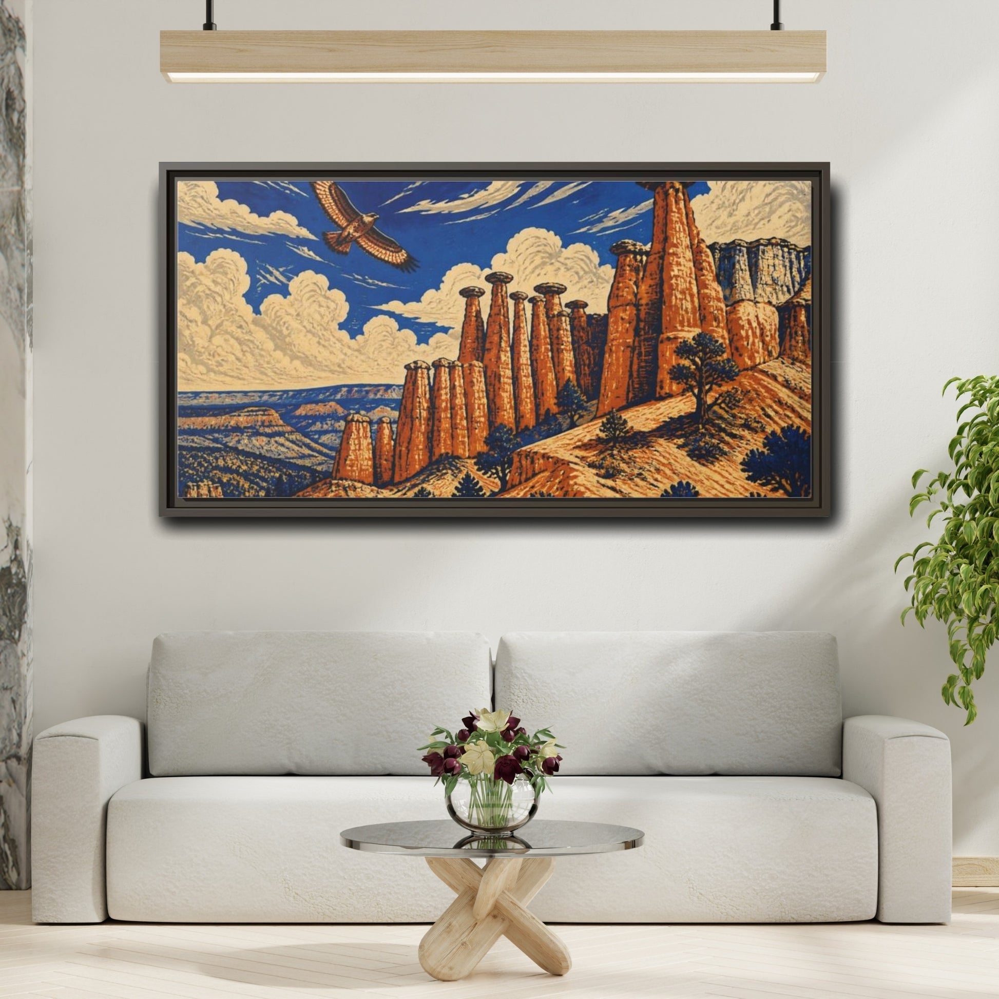 Mockup 2. Hoodoos Nature Vista shown as framed canvas print