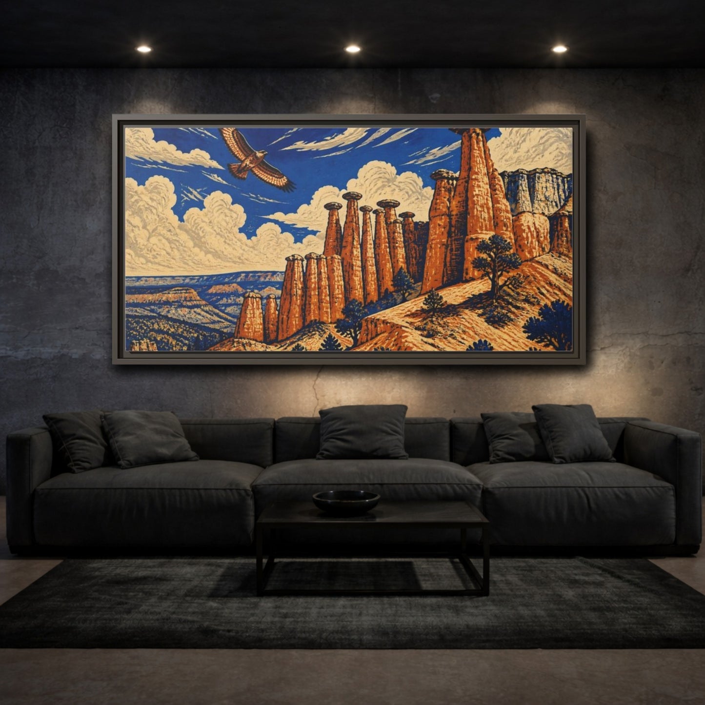 Mockup 3. Hoodoos Nature Vista shown as framed canvas print