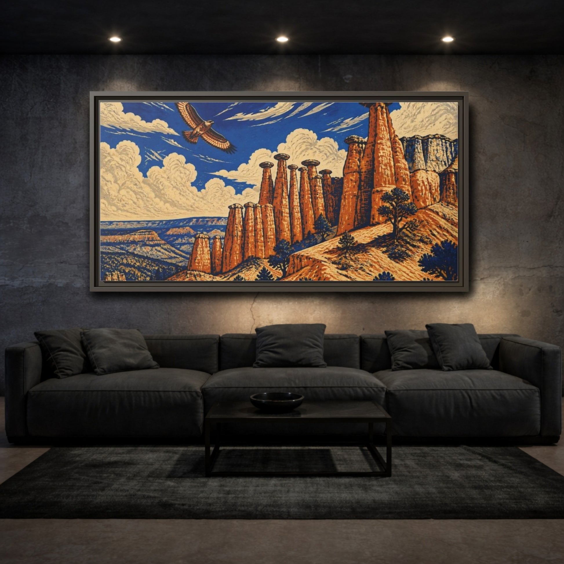 Mockup 3. Hoodoos Nature Vista shown as framed canvas print