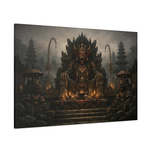 Horror Bali Temple shown as stretched canvas wall art