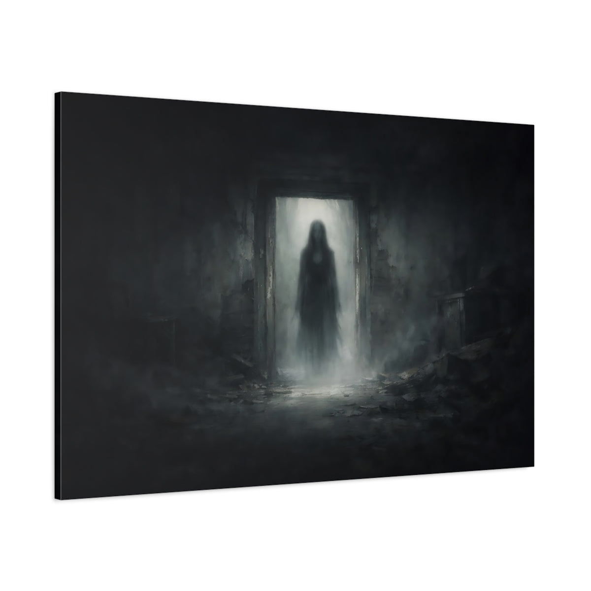 Horror Black Contrast shown as stretched canvas wall art