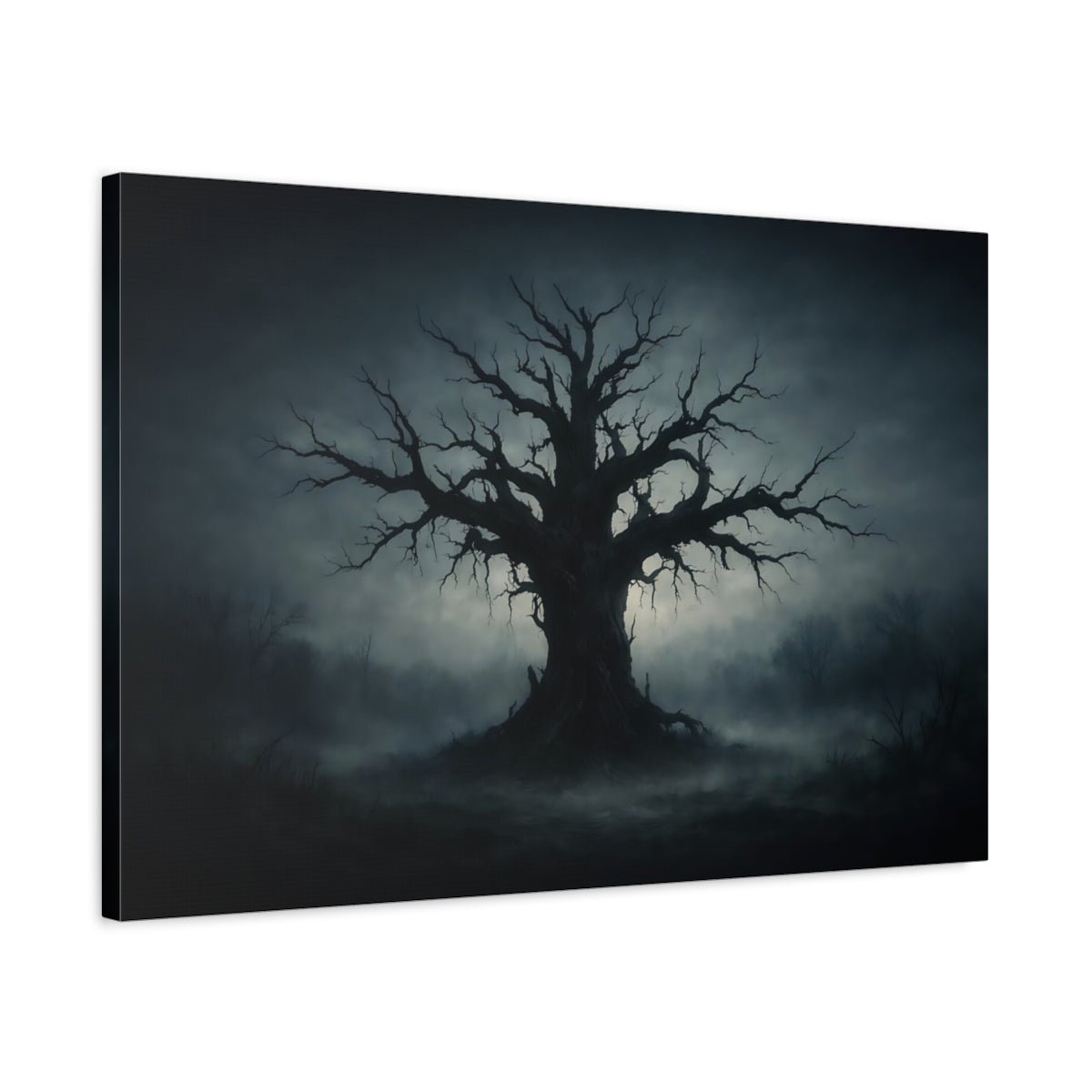 Horror Dead Tree Dark Blue - Canvas Wall Art Print - YesArtYes