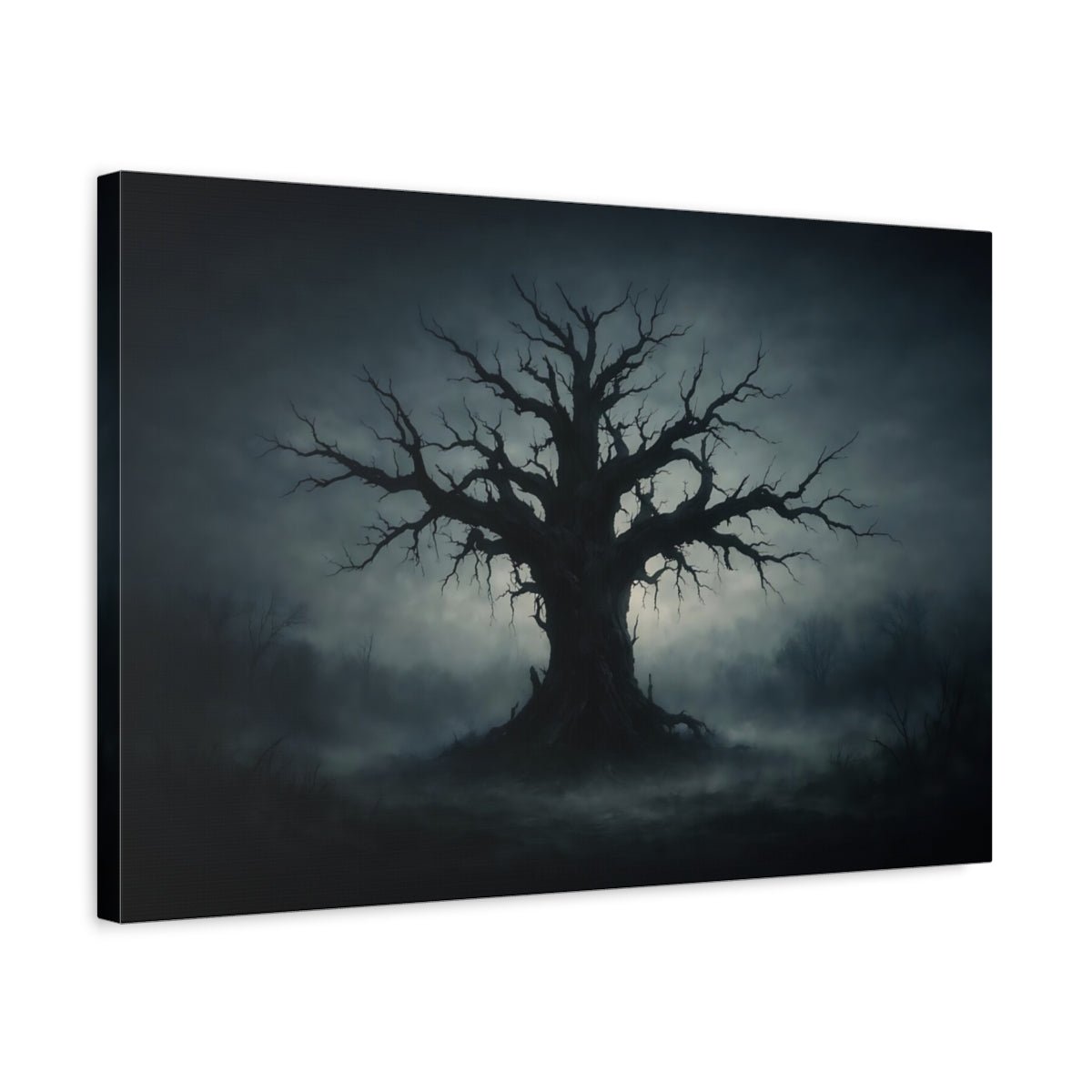 Horror Dead Tree Dark Blue - Canvas Wall Art Print - YesArtYes