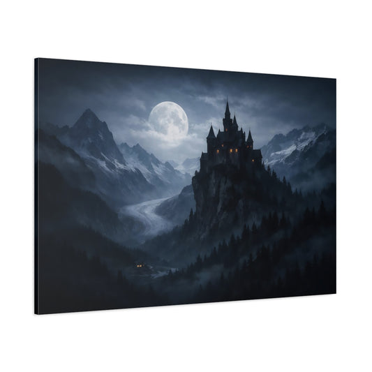 Horror Gothic Castle Dark Castle Landscape shown as stretched canvas wall art