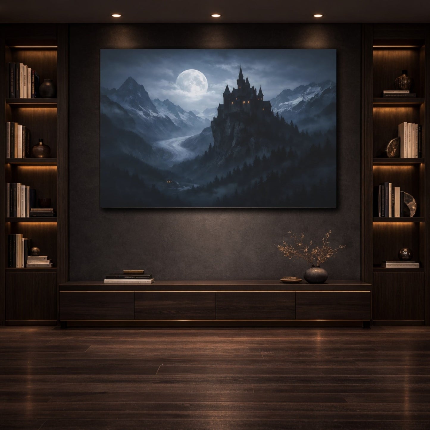 Horror Gothic Castle Dark Landscape - Canvas Wall Art Print - YesArtYes