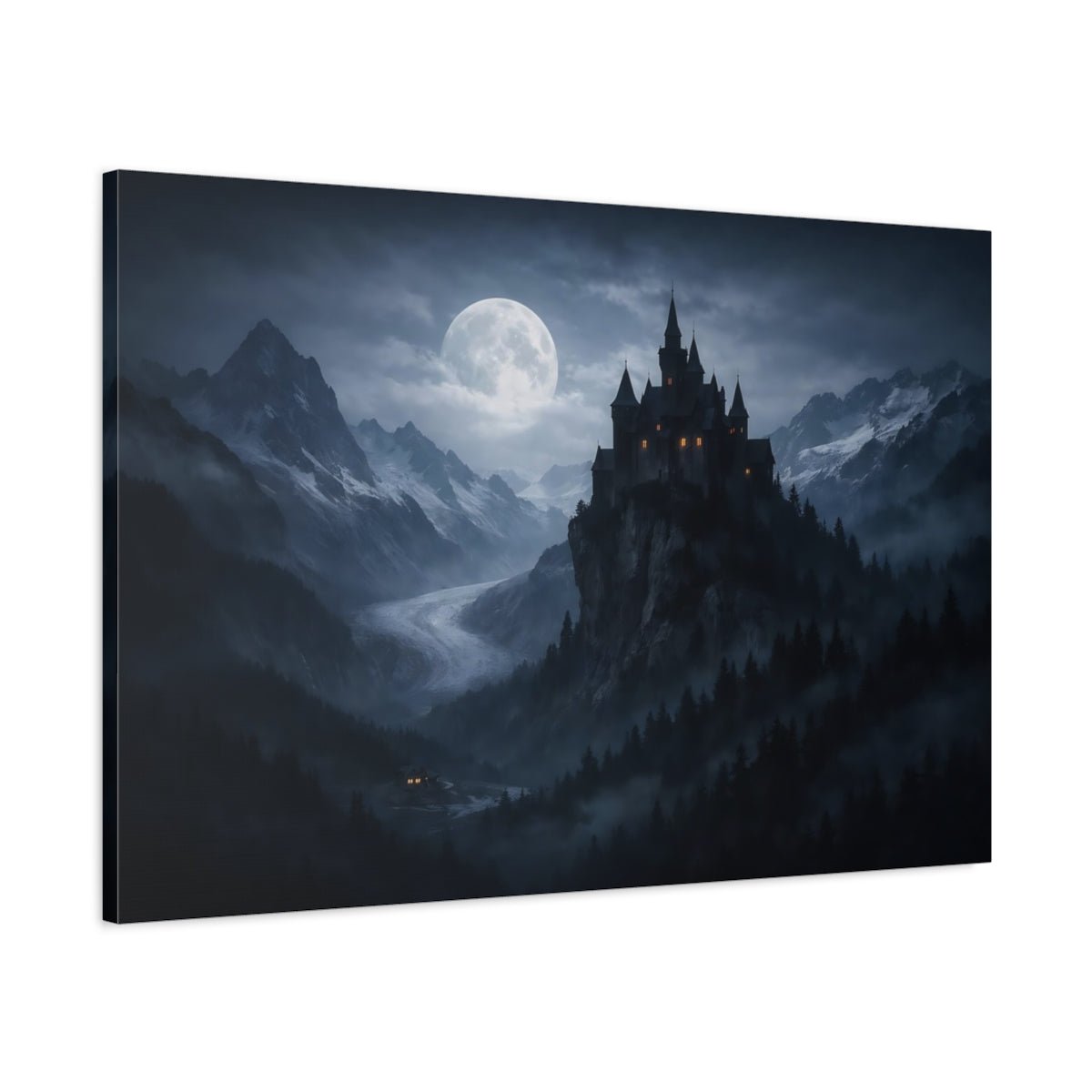 Horror Gothic Castle Dark Landscape - Canvas Wall Art Print - YesArtYes