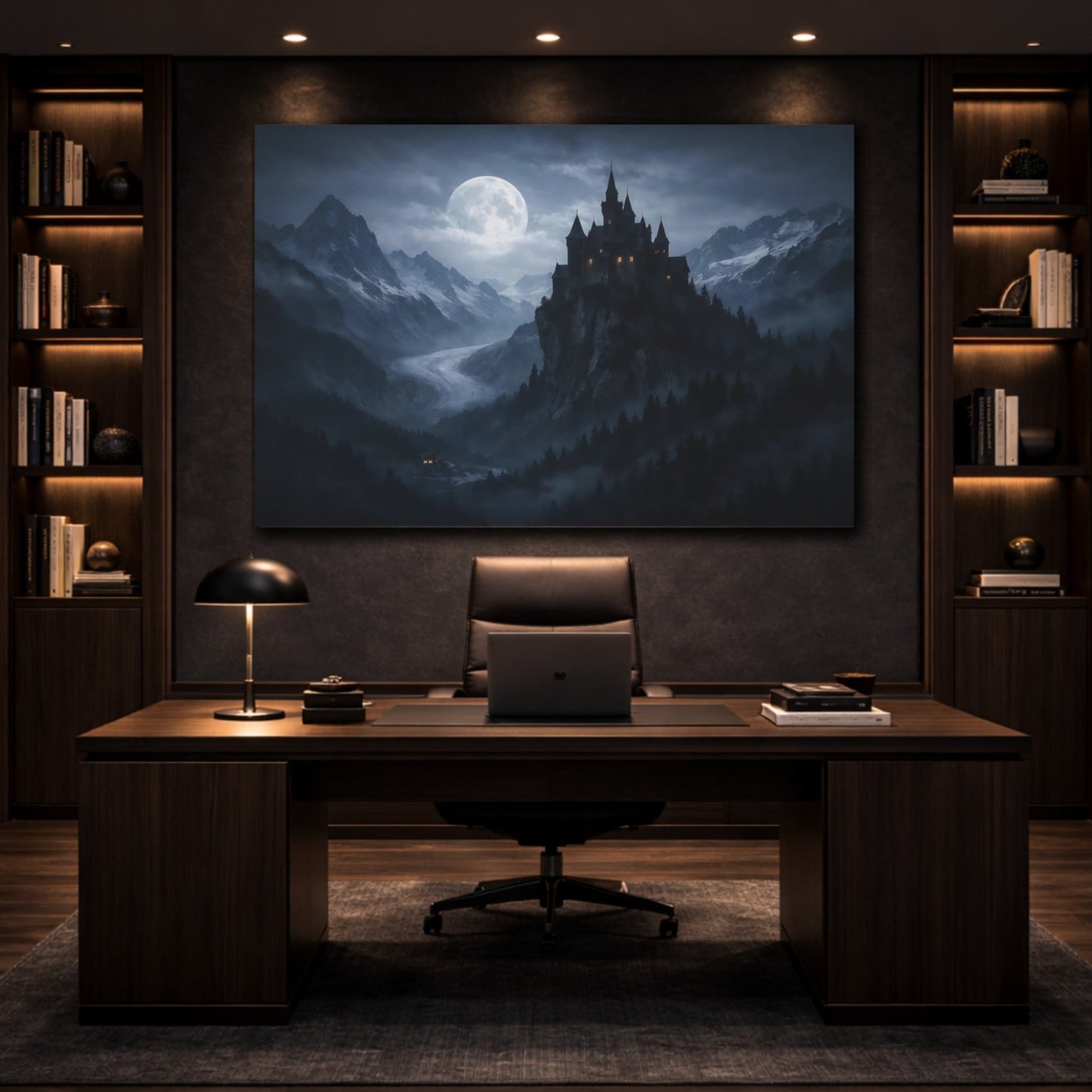 Horror Gothic Castle Dark Landscape - Canvas Wall Art Print - YesArtYes