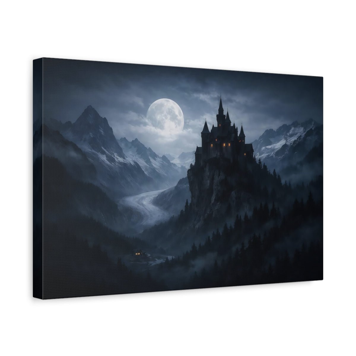 Horror Gothic Castle Dark Landscape - Canvas Wall Art Print - YesArtYes
