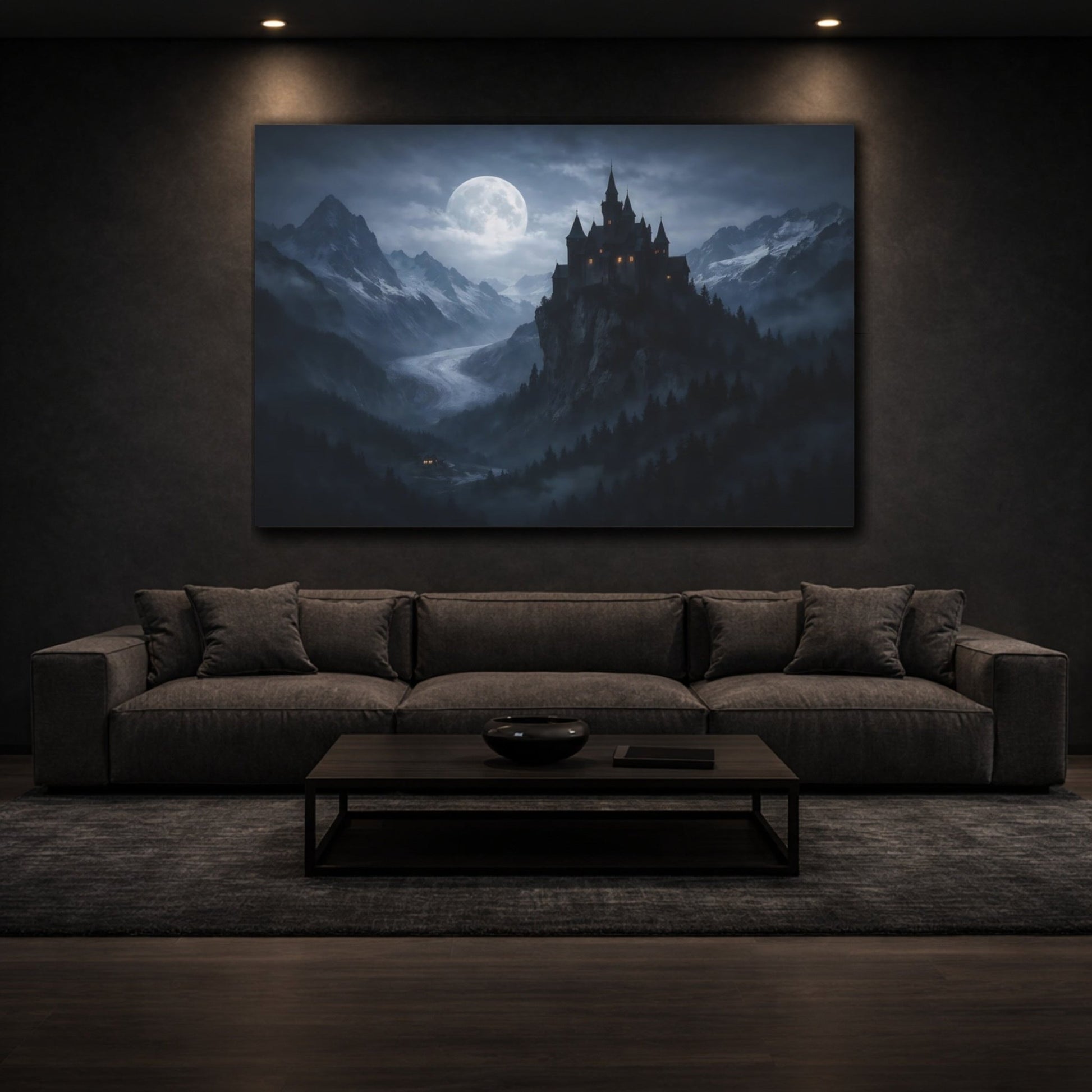 Horror Gothic Castle Dark Landscape - Canvas Wall Art Print - YesArtYes