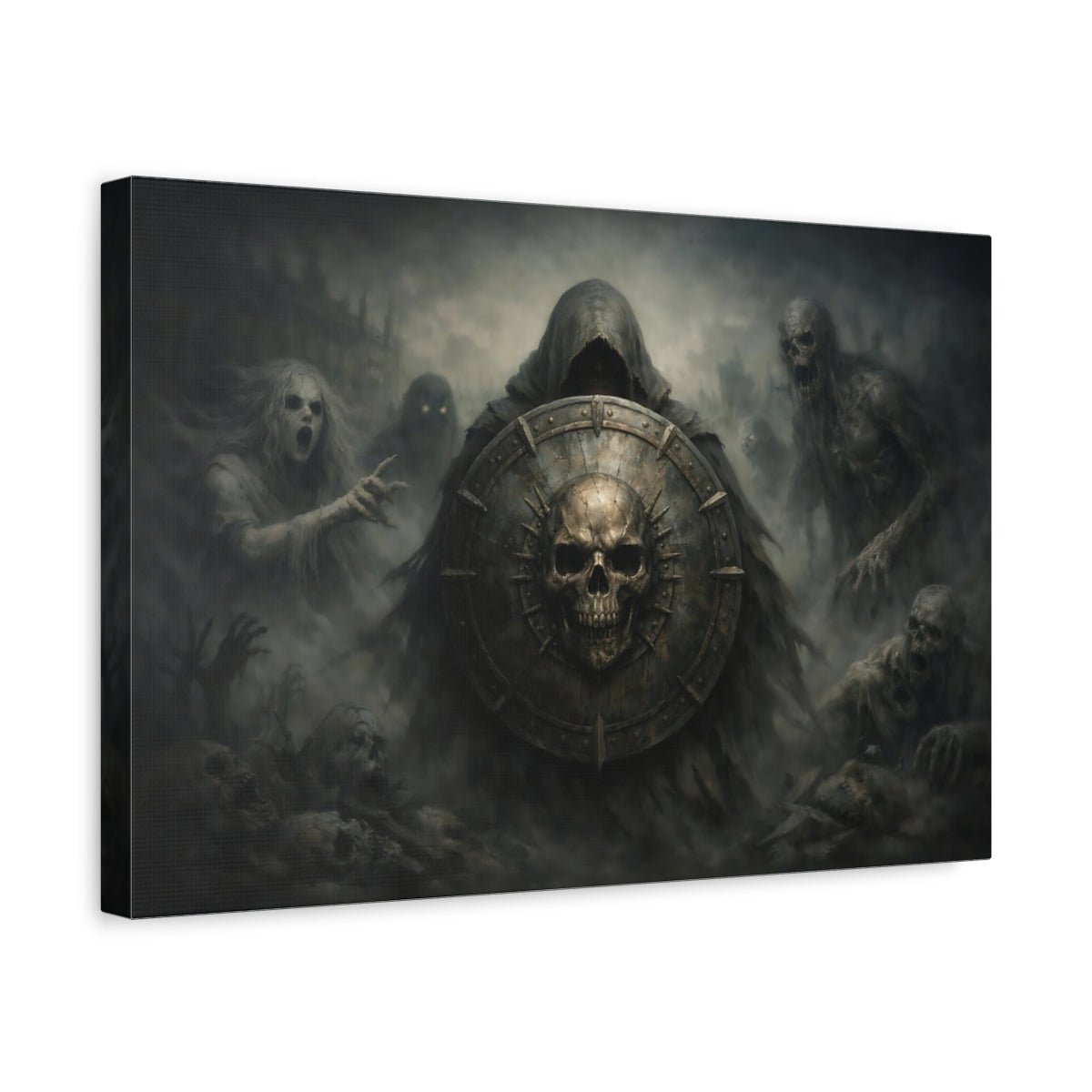 Horror Hooded Reaper Dark Gothic - Canvas Wall Art Print - YesArtYes