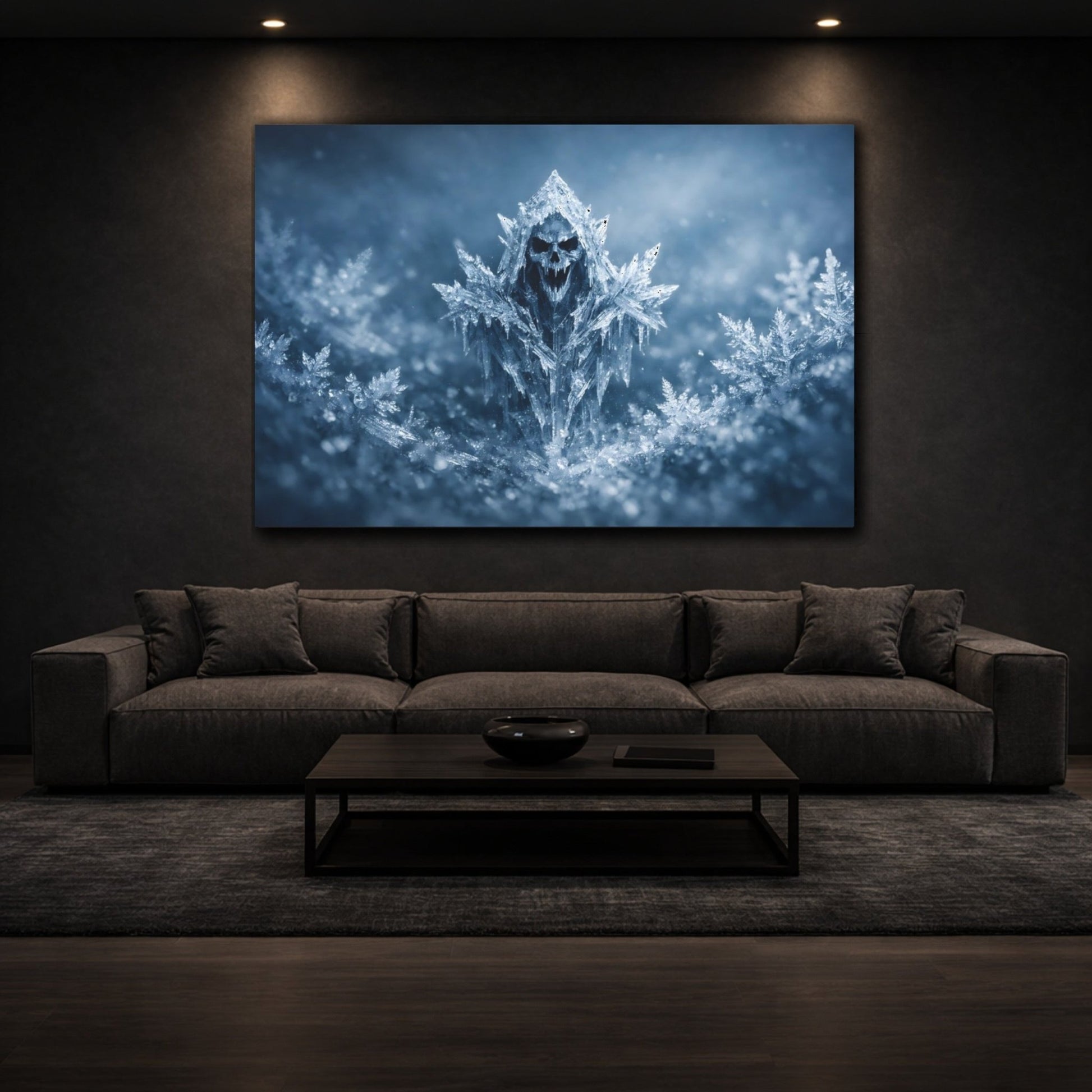 Horror Icy Skull Frozen - Canvas Wall Art Print - YesArtYes