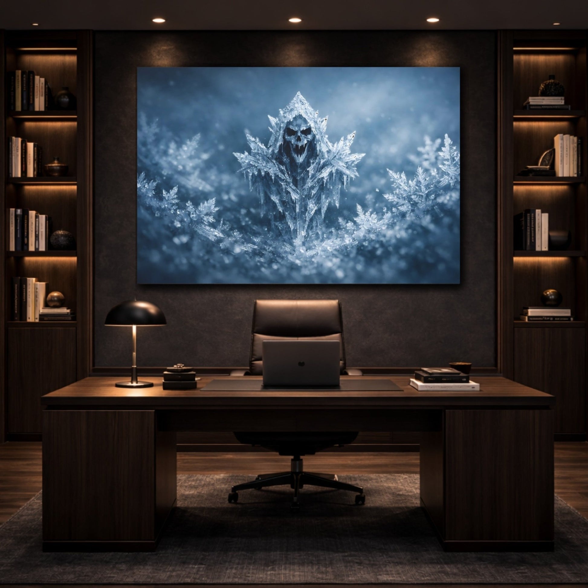 Horror Icy Skull Frozen - Canvas Wall Art Print - YesArtYes