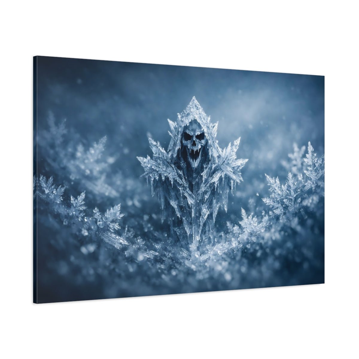 Horror Icy Skull Frozen - Canvas Wall Art Print - YesArtYes
