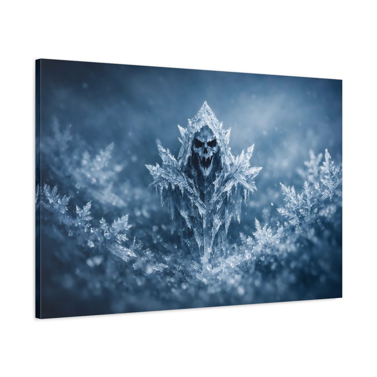 Horror Icy Skull Frozen - Canvas Wall Art Print - YesArtYes