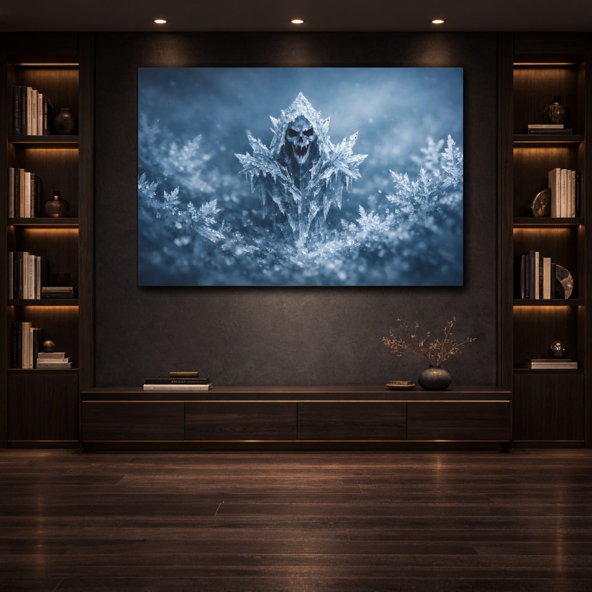 Horror Icy Skull Frozen - Canvas Wall Art Print - YesArtYes