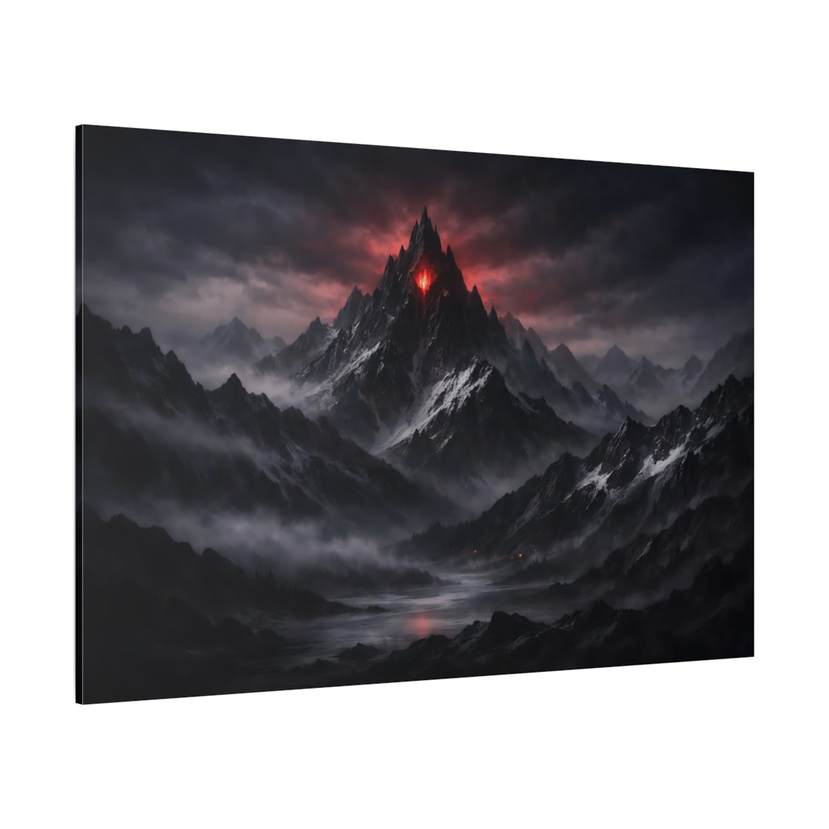 Horror Mountain Range shown as stretched canvas wall art