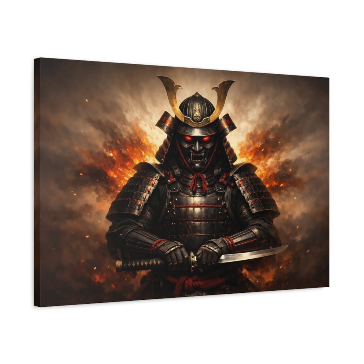 Horror Samurai Warrior Dark - Canvas Wall Art Print - YesArtYes