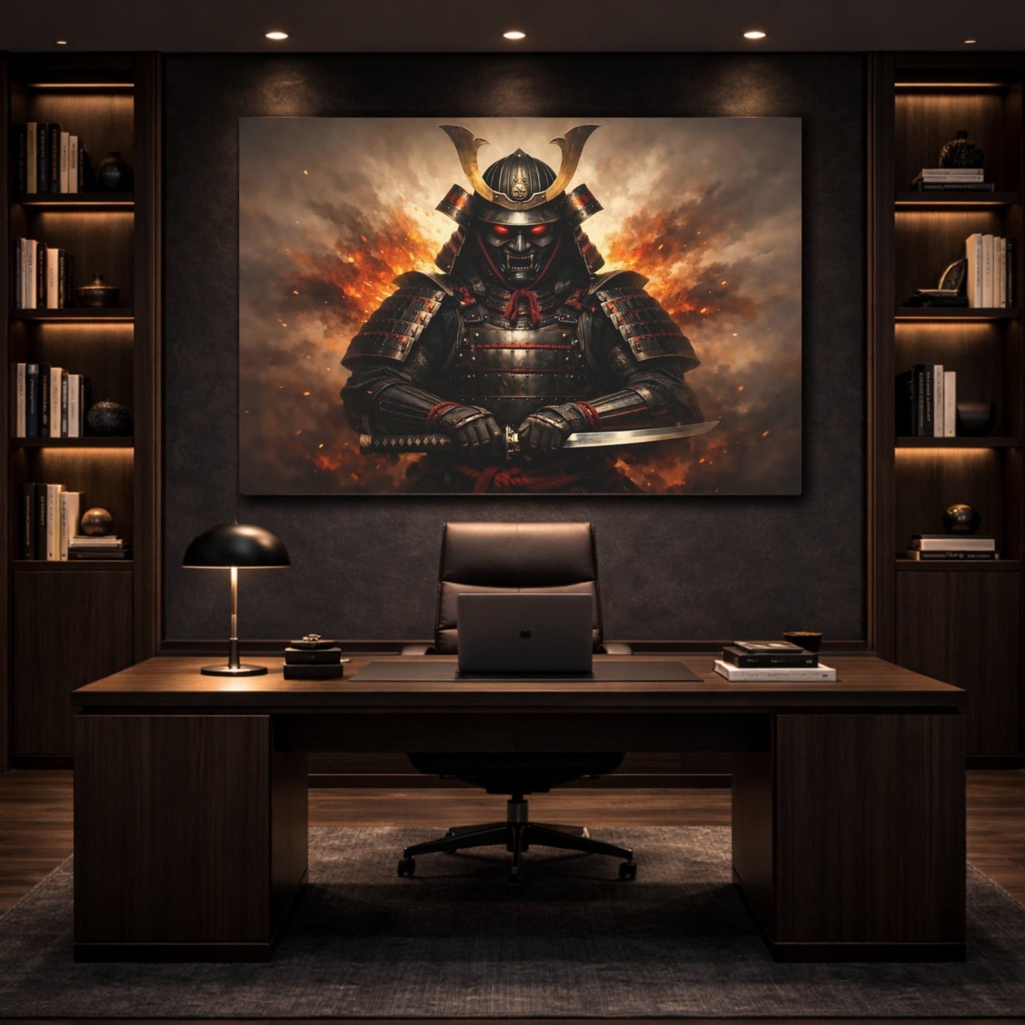 Horror Samurai Warrior Dark - Canvas Wall Art Print - YesArtYes