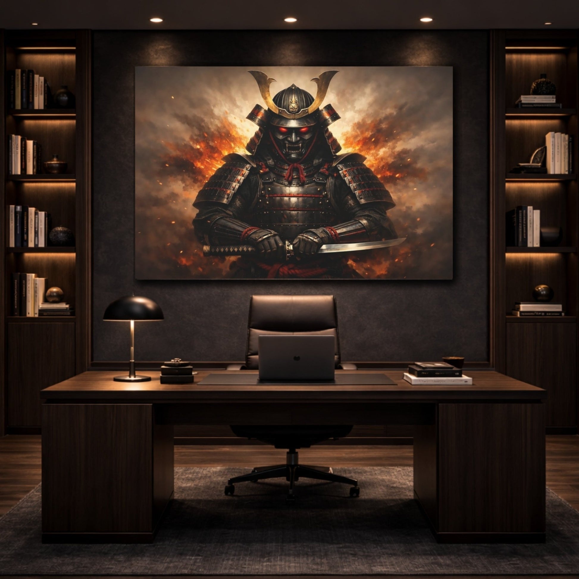 Horror Samurai Warrior Dark - Canvas Wall Art Print - YesArtYes