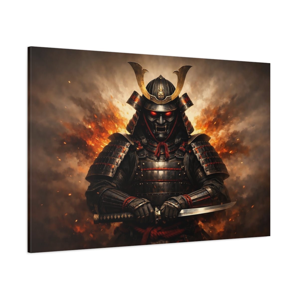 Horror Samurai Warrior Dark - Canvas Wall Art Print - YesArtYes
