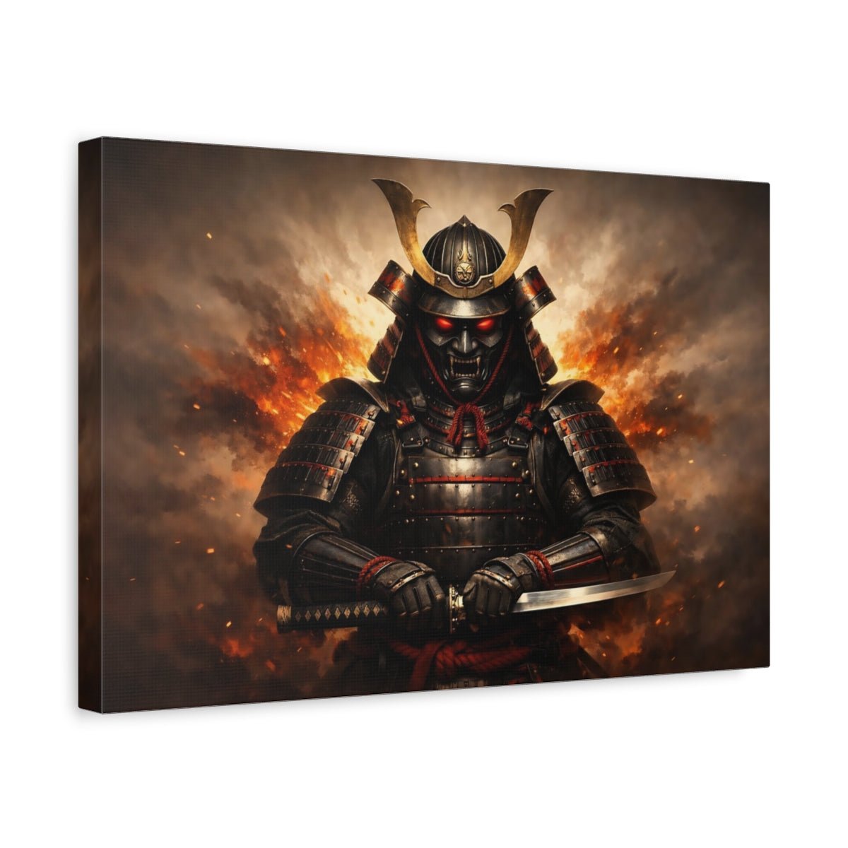 Horror Samurai Warrior Dark - Canvas Wall Art Print - YesArtYes