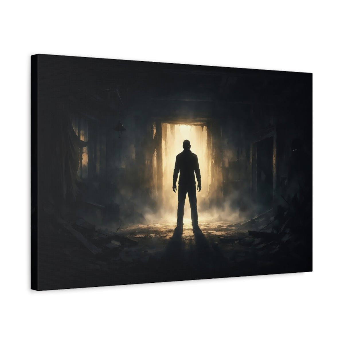 Horror Silhouette Art Silhouetted Man - Canvas Wall Art Print - YesArtYes