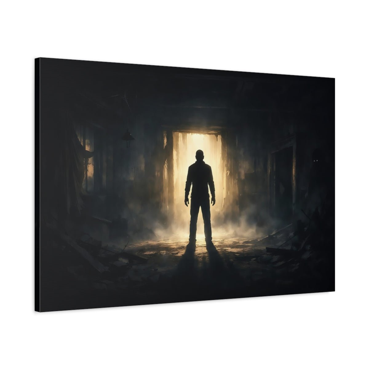 Horror Silhouette Art Silhouetted Man - Canvas Wall Art Print - YesArtYes