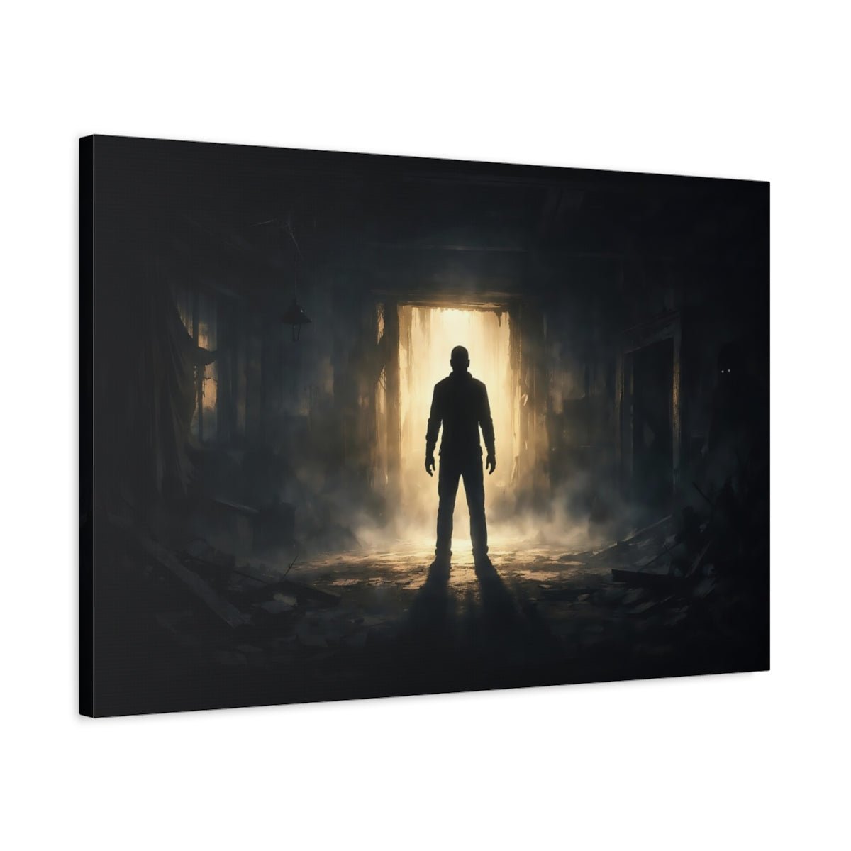 Horror Silhouette Art Silhouetted Man - Canvas Wall Art Print - YesArtYes