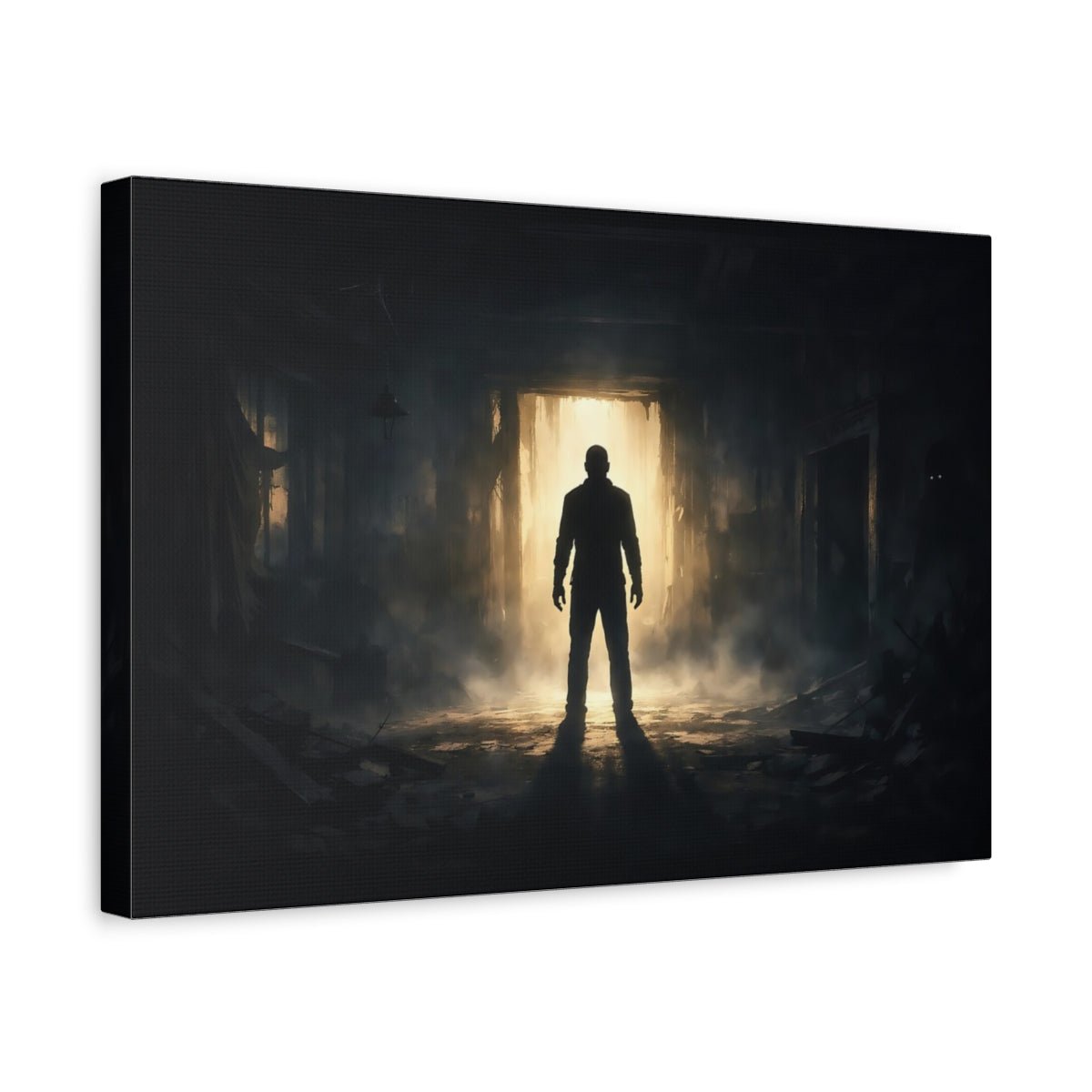 Horror Silhouette Art Silhouetted Man - Canvas Wall Art Print - YesArtYes