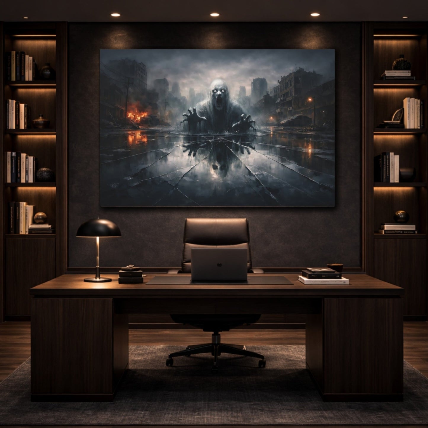Horror Zombie Monster Apocalyptic Scene - Canvas Wall Art Print - YesArtYes