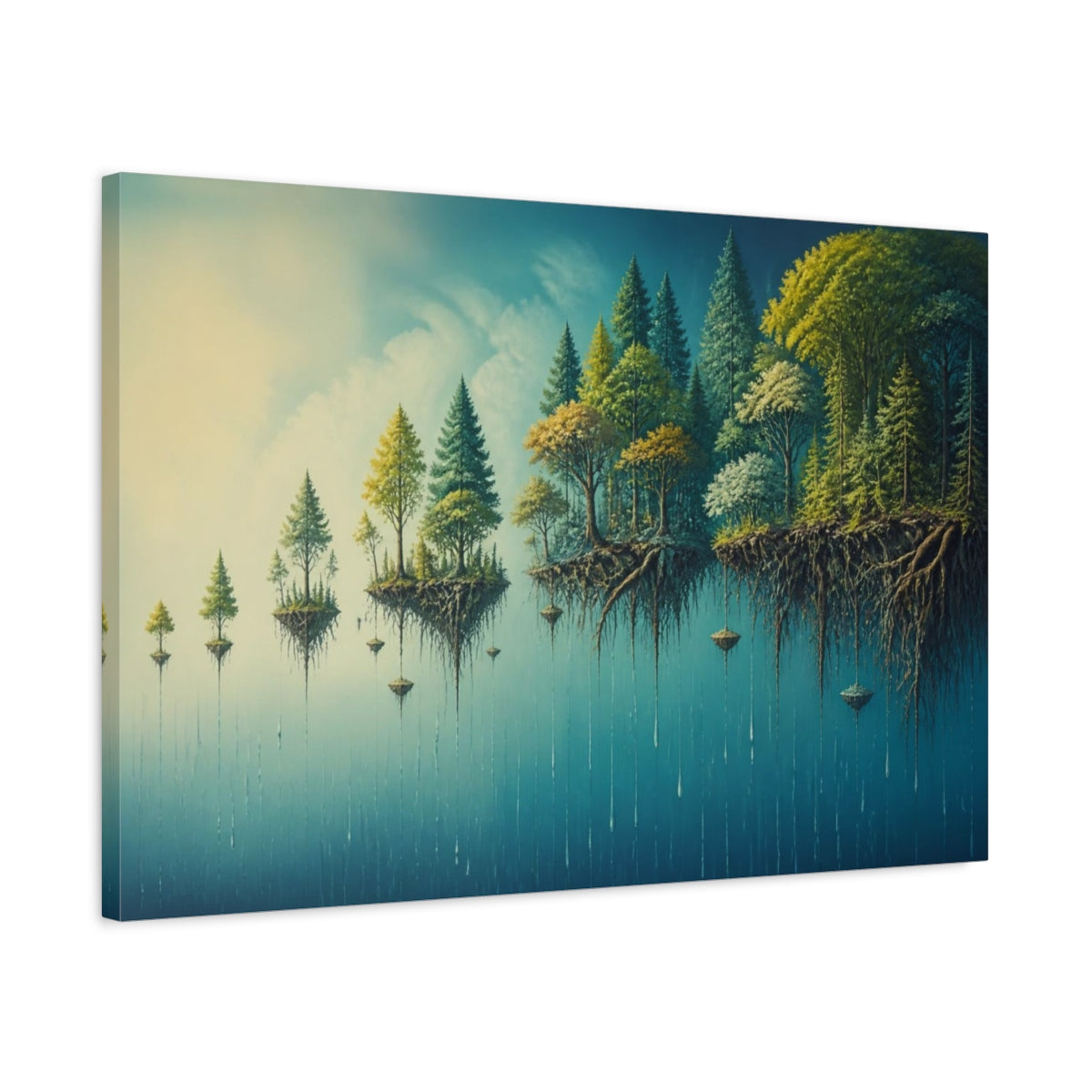 Side Mockup 2. Hovering Forest Illusion shown as canvas print