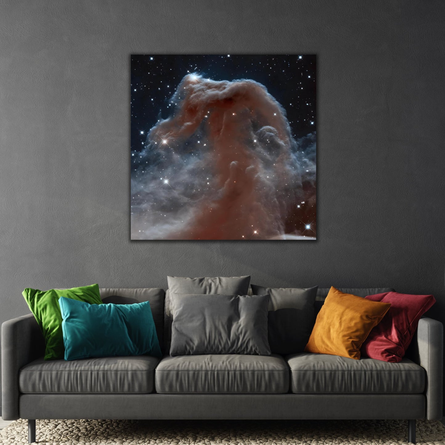 Hubble Captures Cosmic Wonder - Framed NASA Canvas Wall Art Print: Horsehead Nebula in Space