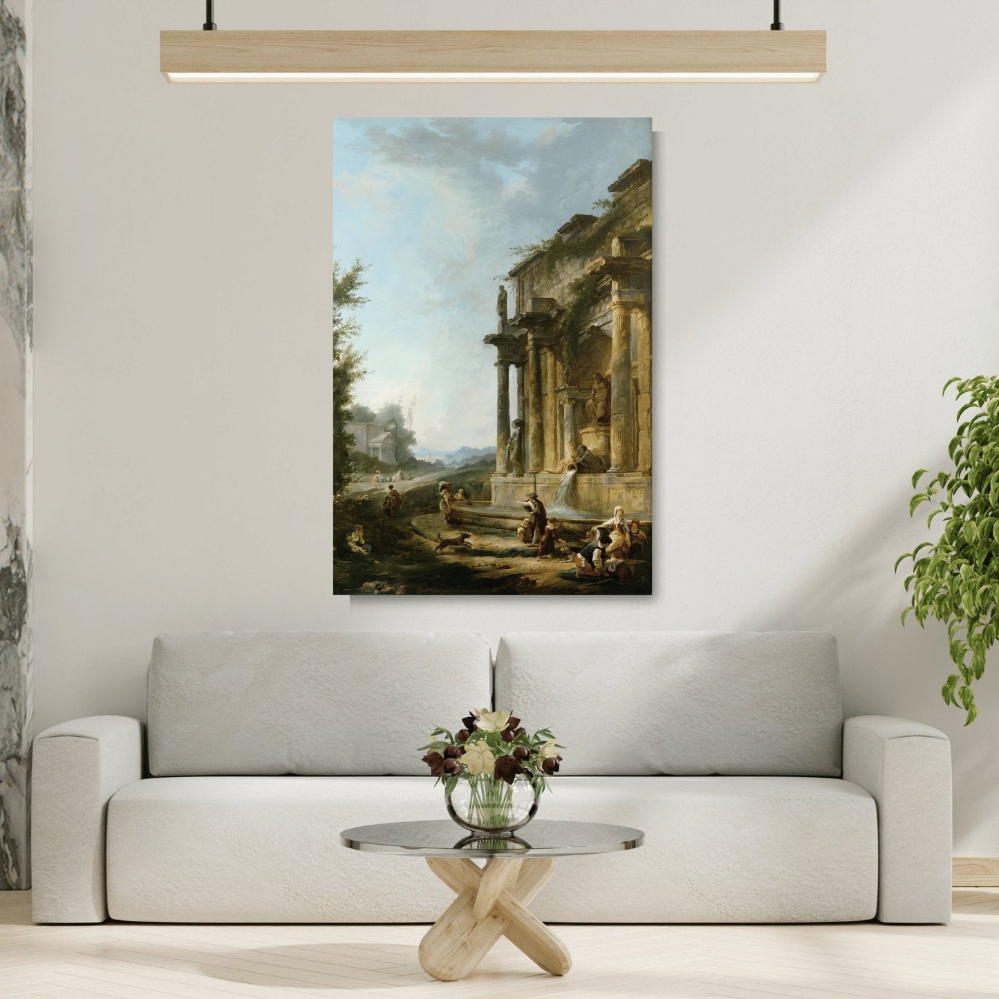 Hubert Robert Morning Evening - Canvas Wall Art Print