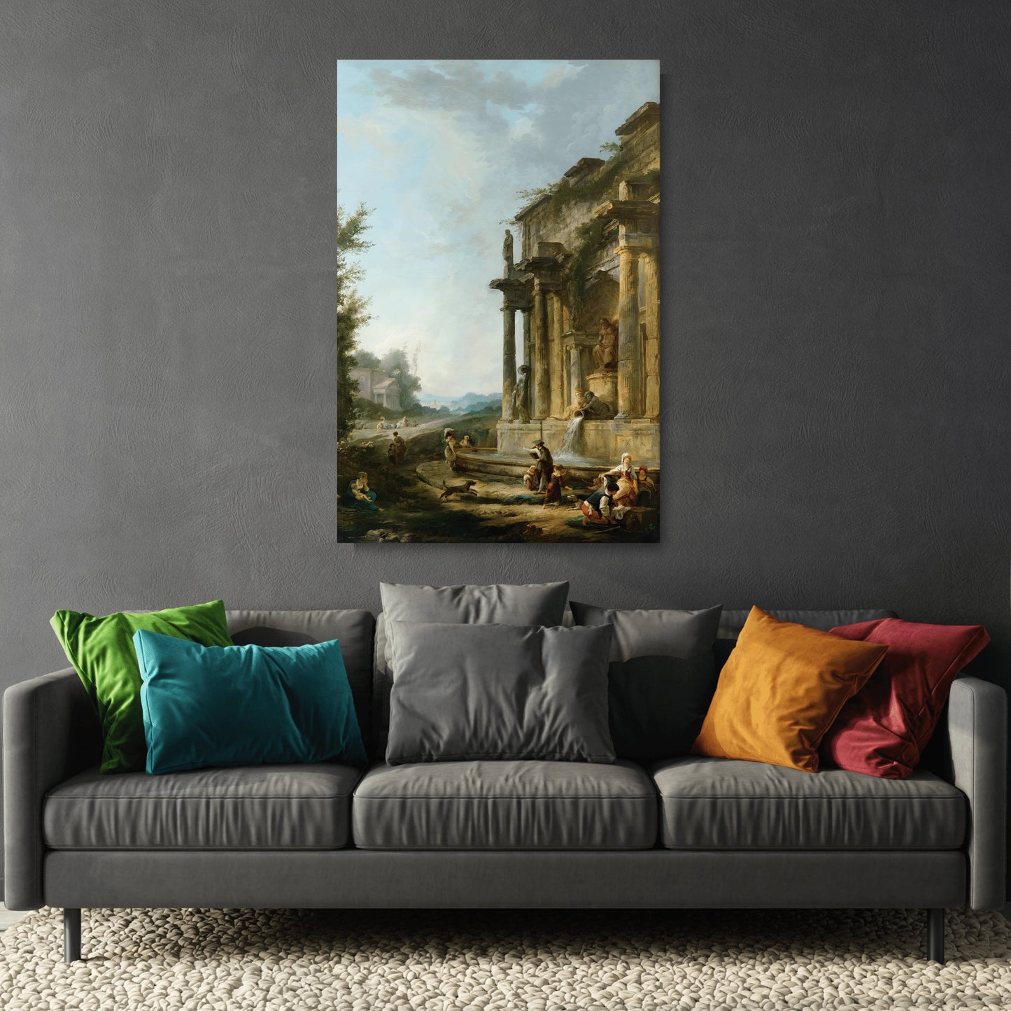 Hubert Robert Morning Evening - Canvas Wall Art Print