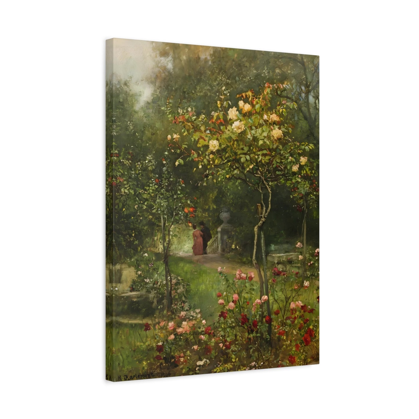 Hugo Charlemont Unter Rosen - Canvas Art Reproduction