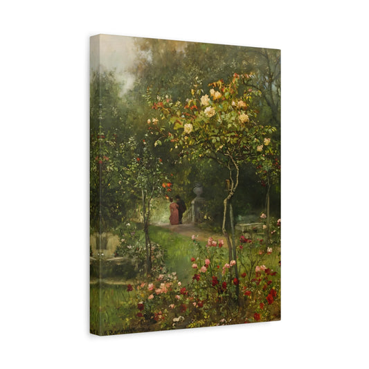 Hugo Charlemont Unter Rosen - Canvas Art Reproduction