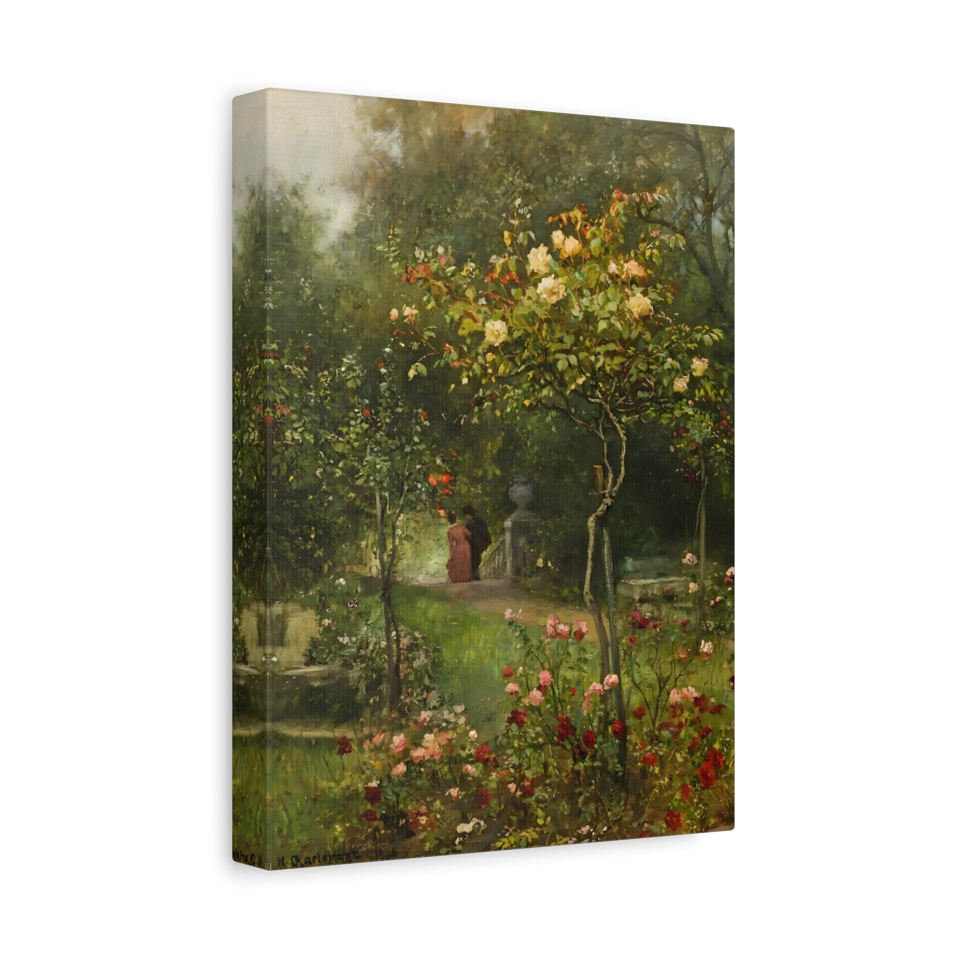 Hugo Charlemont Unter Rosen - Canvas Art Reproduction