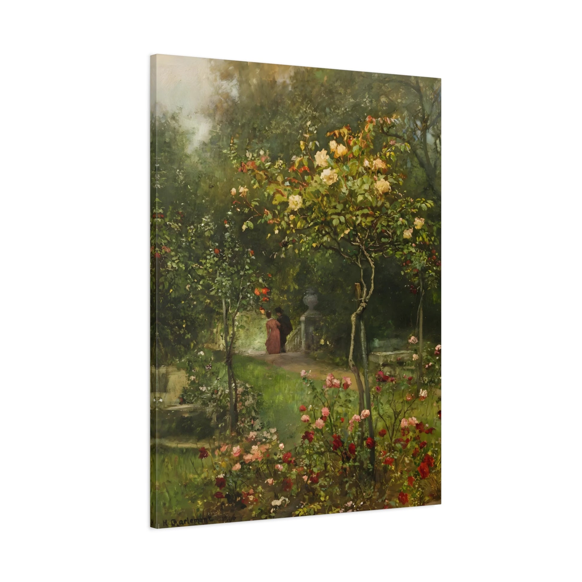 Hugo Charlemont Unter Rosen - Canvas Art Reproduction