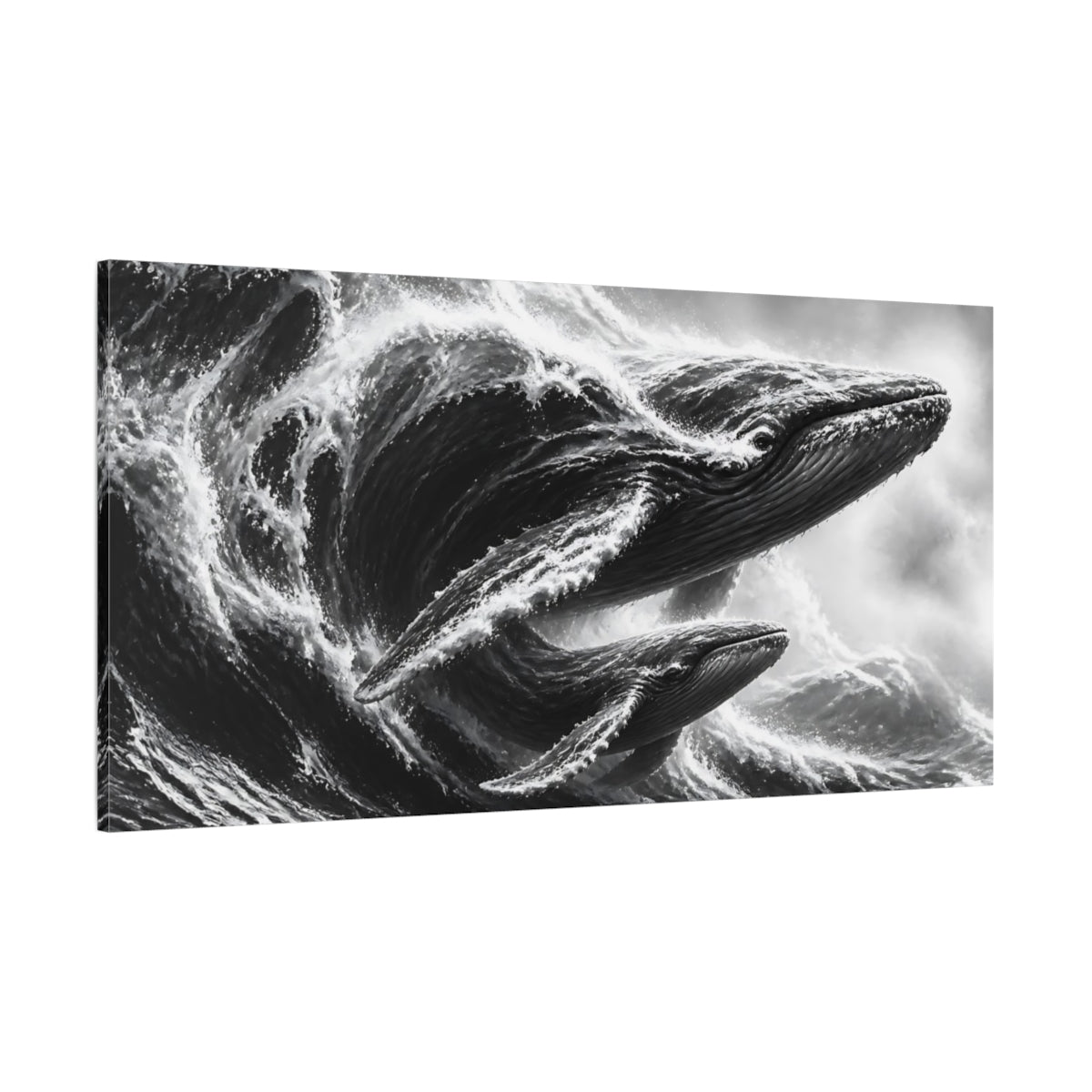 Side Mockup 2. Humpback Whale Surge shown as canvas print