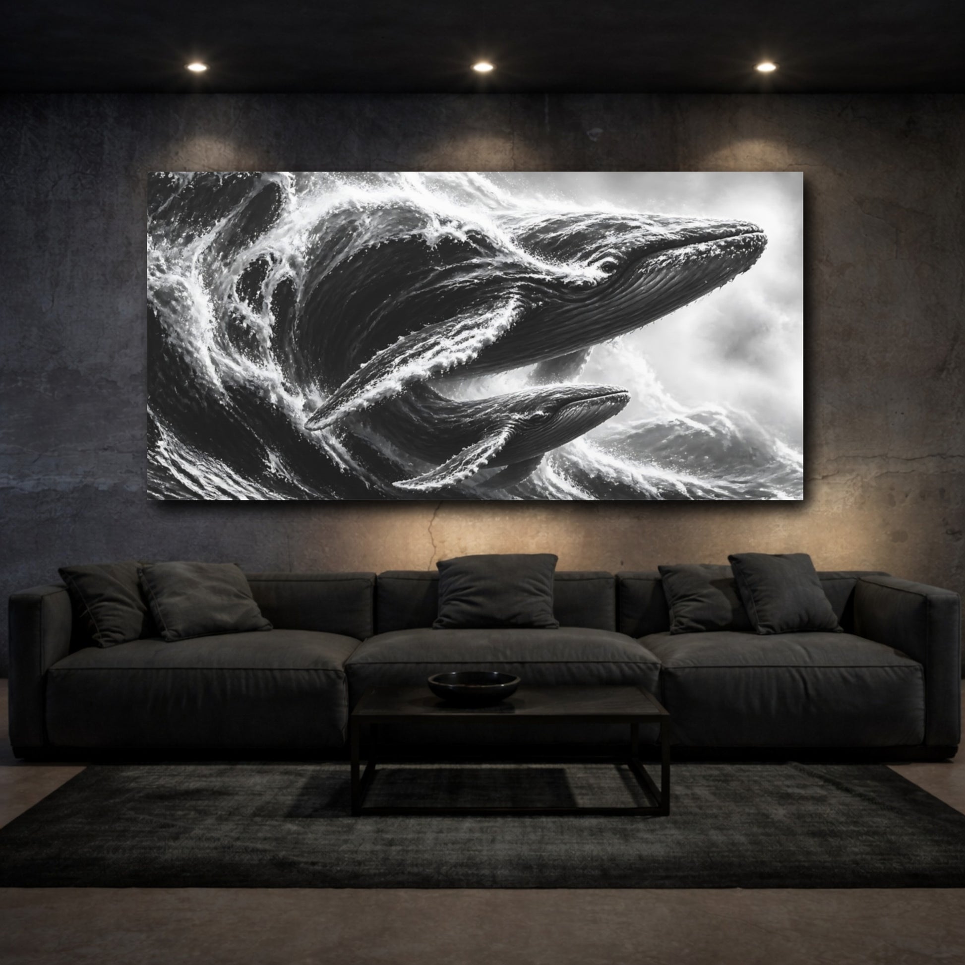 Mockup 3. Humpback Whale Surge shown as canvas print