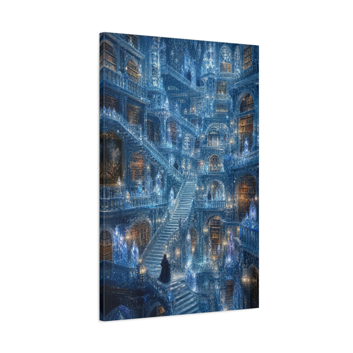Main Mockup. Ice Crystal Library shown as canvas print