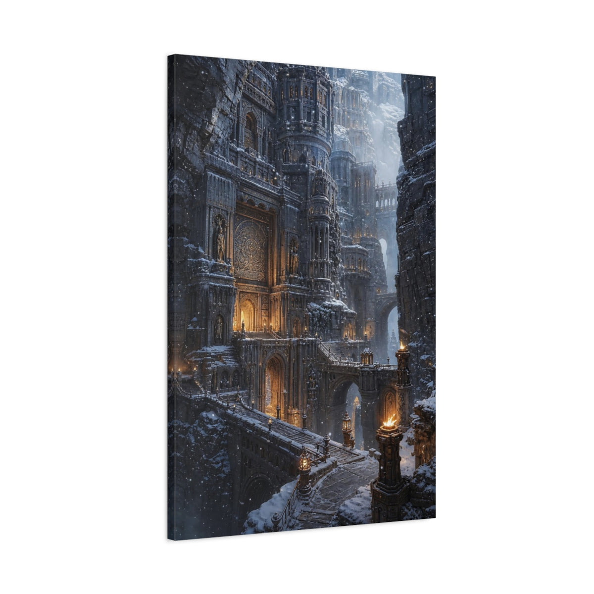 Main Mockup. Icebound Gothic Cathedral shown as canvas print