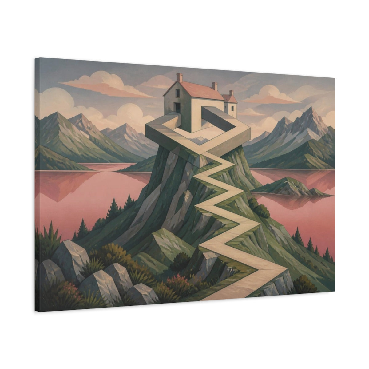 Main Mockup. Illusion House On Sage Peak shown as canvas print