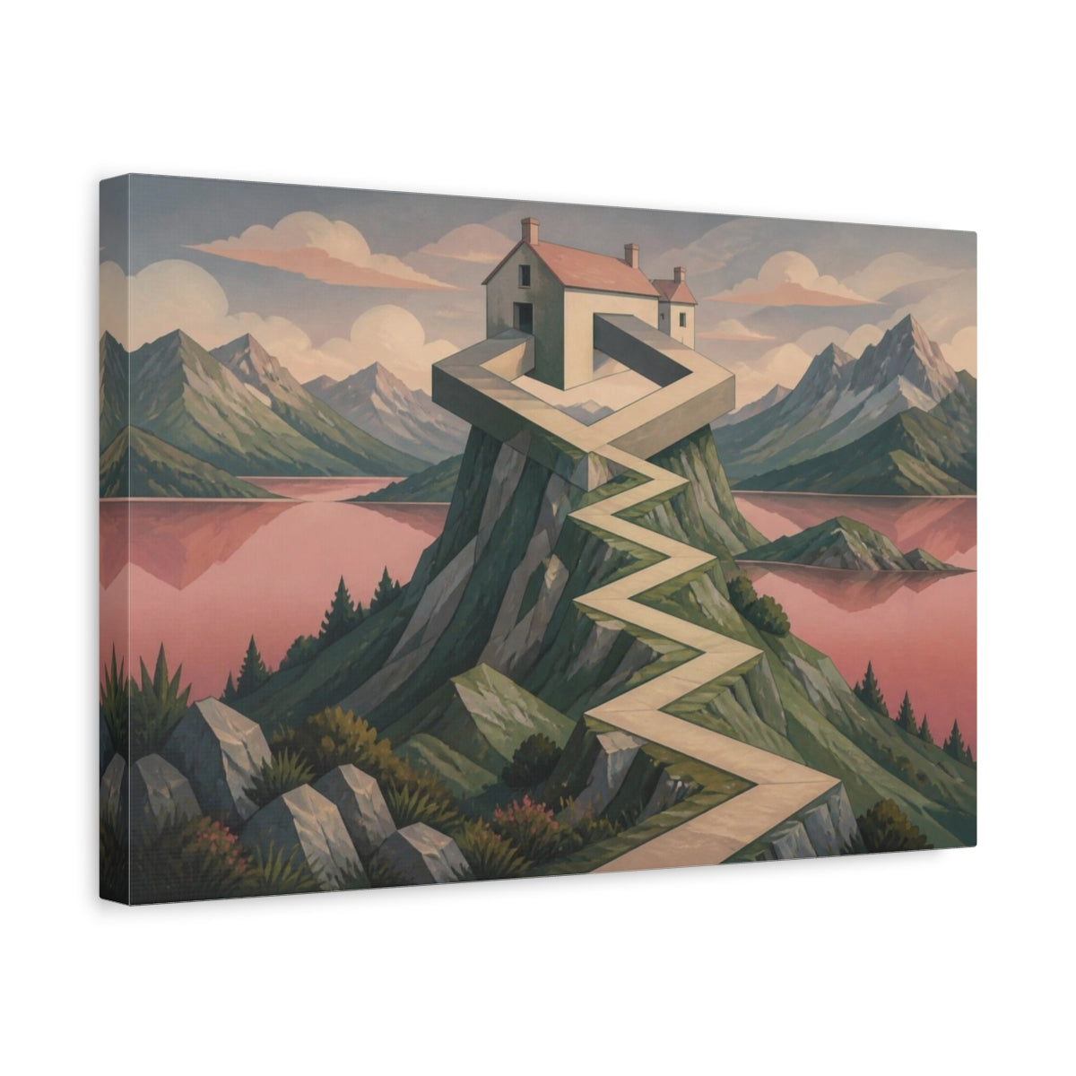 Side Mockup 4. Illusion House On Sage Peak shown as canvas print