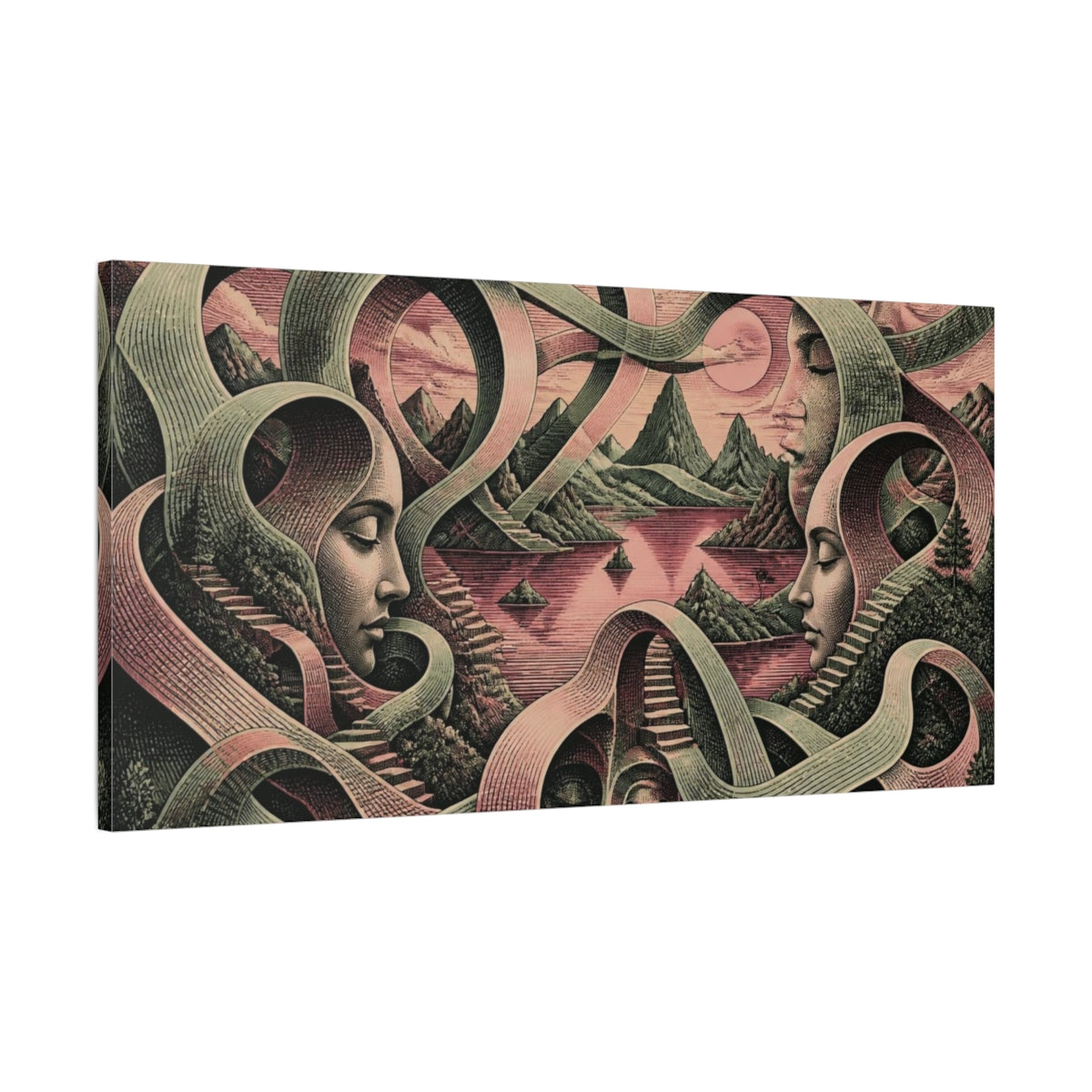 Main Mockup. Illusion Of Faces shown as canvas print