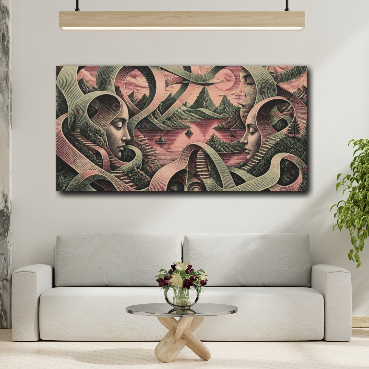 Mockup 2. Illusion Of Faces shown as canvas print