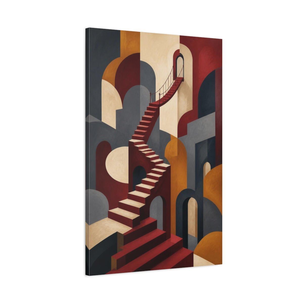 Main Mockup. Illusion Staircase shown as canvas print